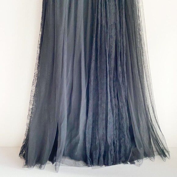 Adam by Adam Lippes Ruched Bodice Lace Detail Fit and Flare Midi Coctail Dress 6 - Picture 11 of 11